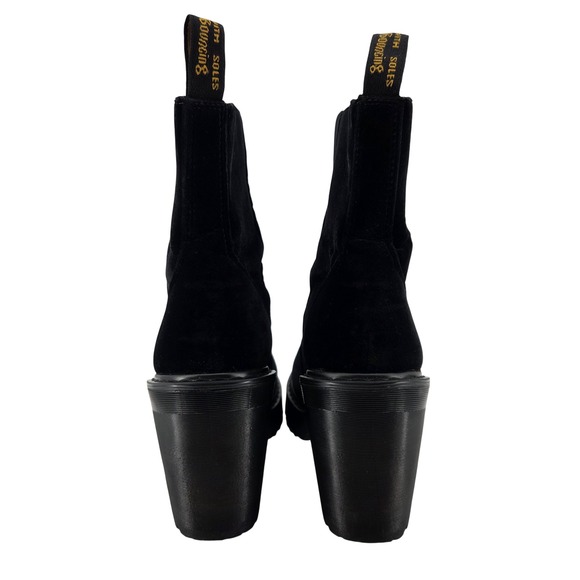 Dr. Martens Magdalena II Black Velvet Heeled Platform Ankle Boots 9 - Picture 5 of 9